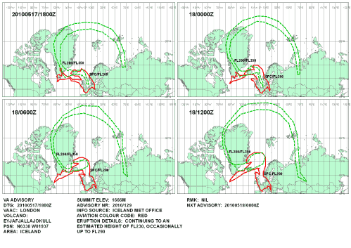Europaweite Ausbreitung der Aschewolke am 17. Mai 19:39