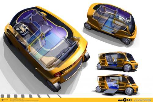 Uni Cab New York Wettbewerb Taxi der Zukunft Elektrotaxi