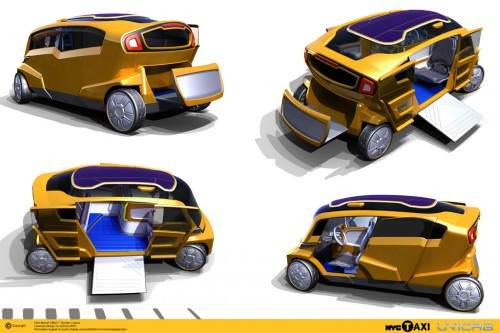 Uni Cab New York Wettbewerb Taxi der Zukunft Elektrotaxi