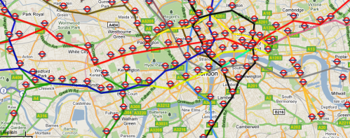 Echtzeit Karte London Londoner U-Bahn Standort Wagenortung