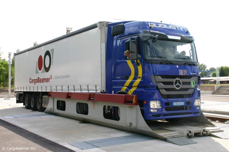 CargoBeamer Zug Cargojet Konzept Kombinierter Verkehr waggonaufsatz