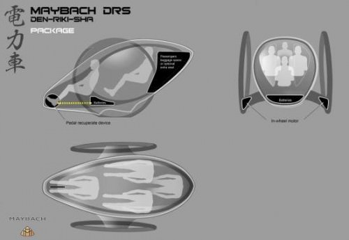 Mayback DRS Elektrorikscha. Designstudie von Mercedes Japan