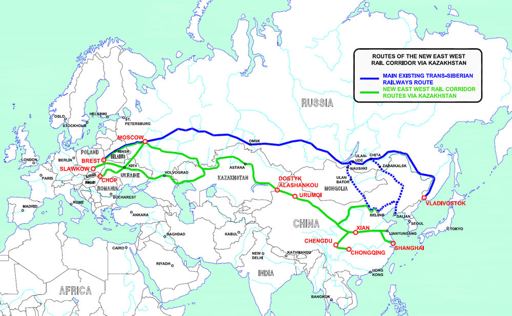 Eisenbahnstrecke China Europa über Türkei und Bulgarien Trasse Hochgeschwindigkeitszug