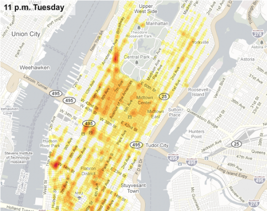 Taxis in New York Visualisierung des New Yorker Verkehrs