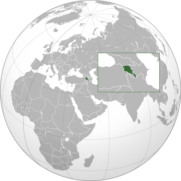 Karte von Armenien orthografische Projektion