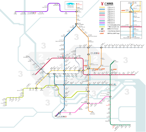 Metro von Guangzhou Ausbauvorhaben Planung Zukunft Entwicklung
