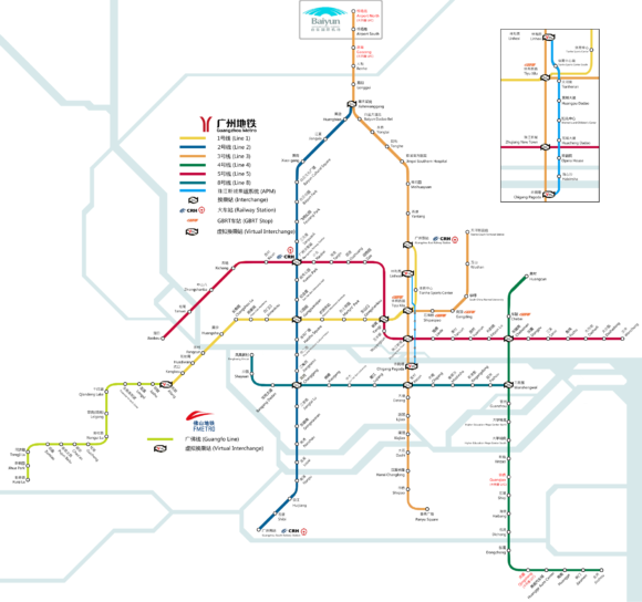 Guangzhou Metro U-Bahn Linienplan Netzplan Strecken