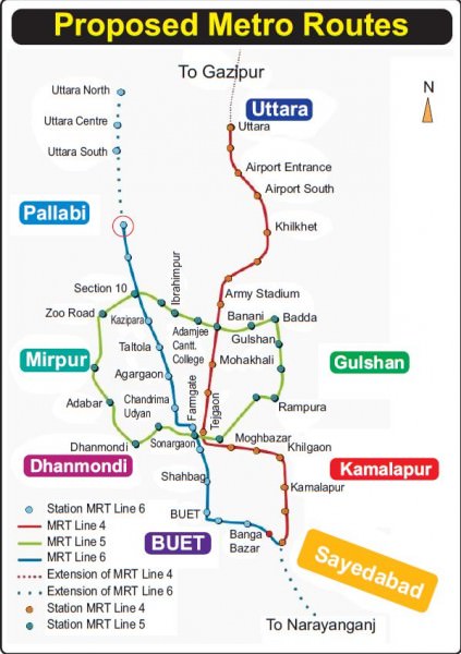 Metro Dhaka Linienplan