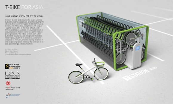 Bikesharingstation Jung Tak Designstudie T-Bike