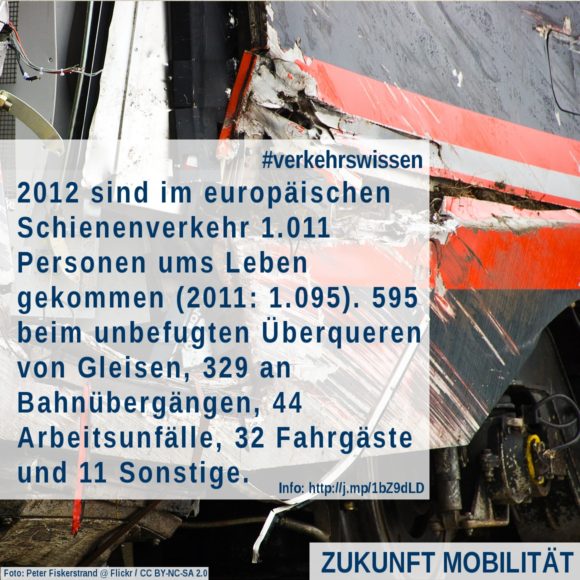 Todesfälle Eisenbahn Schienenverkehr Europa 2012 UIC Zugunglück