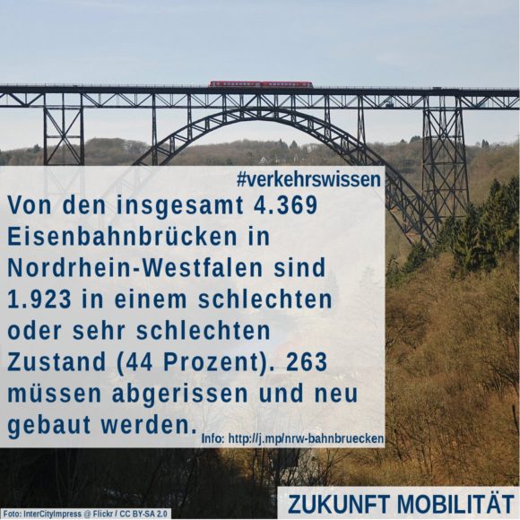 Zustand der Eisenbahnbrücken in Nordrhein-Westfalen Baufälligkeit