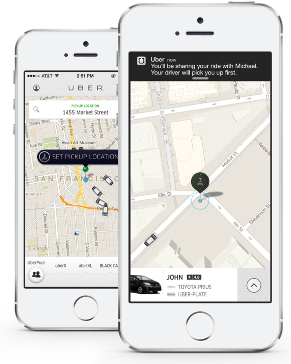 UberPool Ridesharing Screenshot
