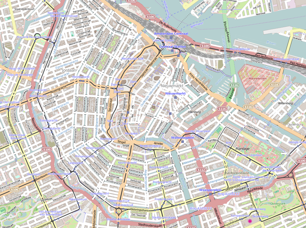 Grachten in Amsterdam Karte