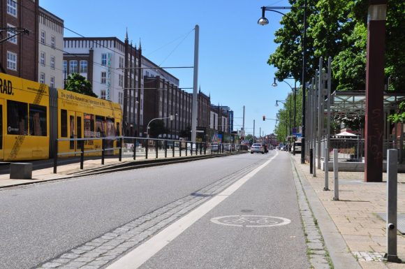 Radfahrstreifen in Rostock Radverkehrsinfrastruktur