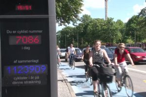 Koenhagen Fahrradfahrer Radverkehr Zählstelle