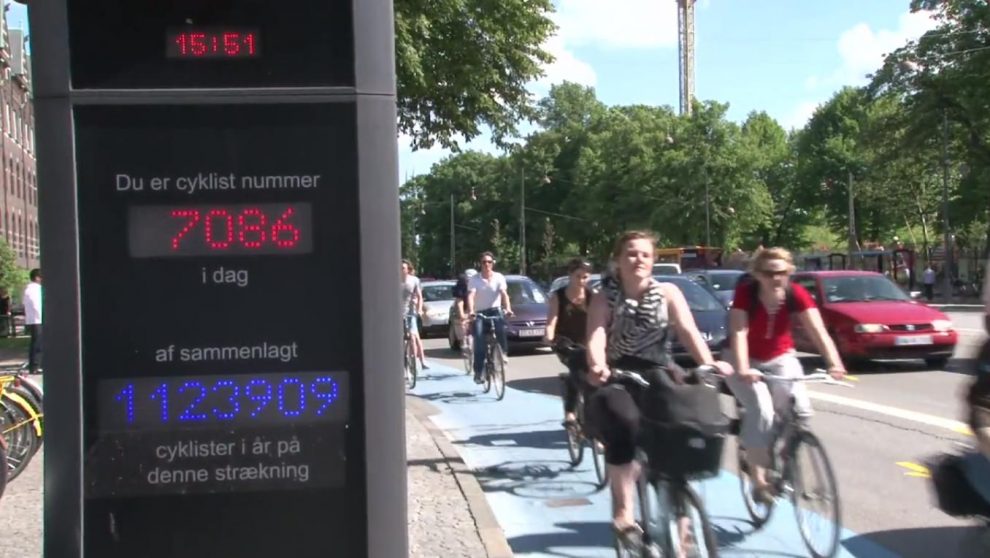Koenhagen Fahrradfahrer Radverkehr Zählstelle