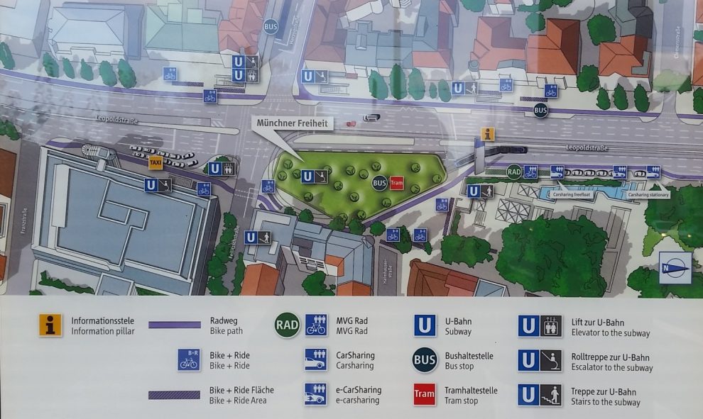 Münchner Freiheit Mobilitätsstation Karte Schema Bestandteile Mobilpunkt