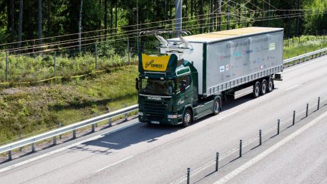Siemens eHighway Schweden Scania Oberleitungs-Lkw