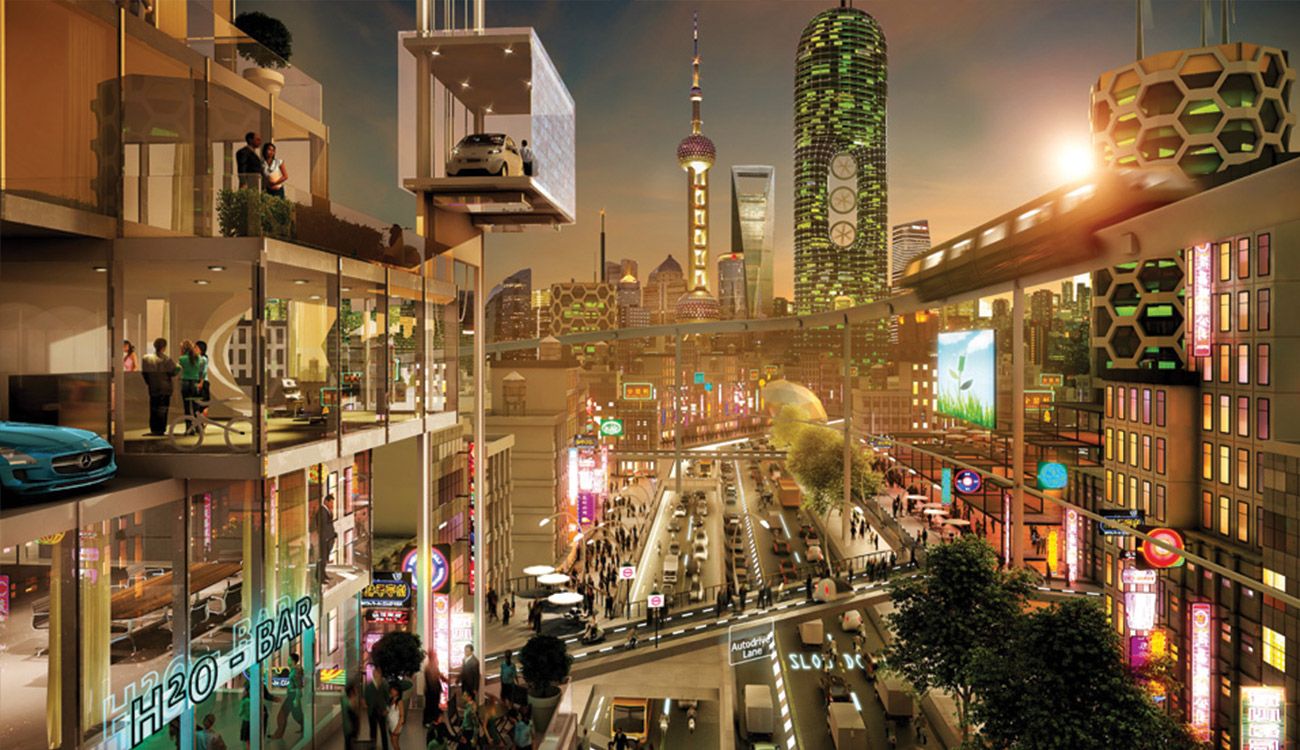 Zukunft 2030 Stadt Asien Mercedes-Benz
