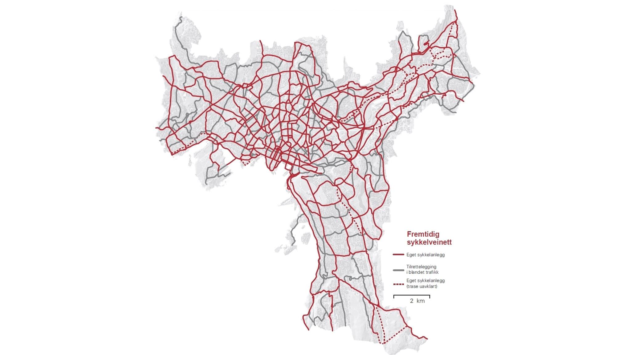 Radwege Oslo Radwegenetz 2025 Zielzustand