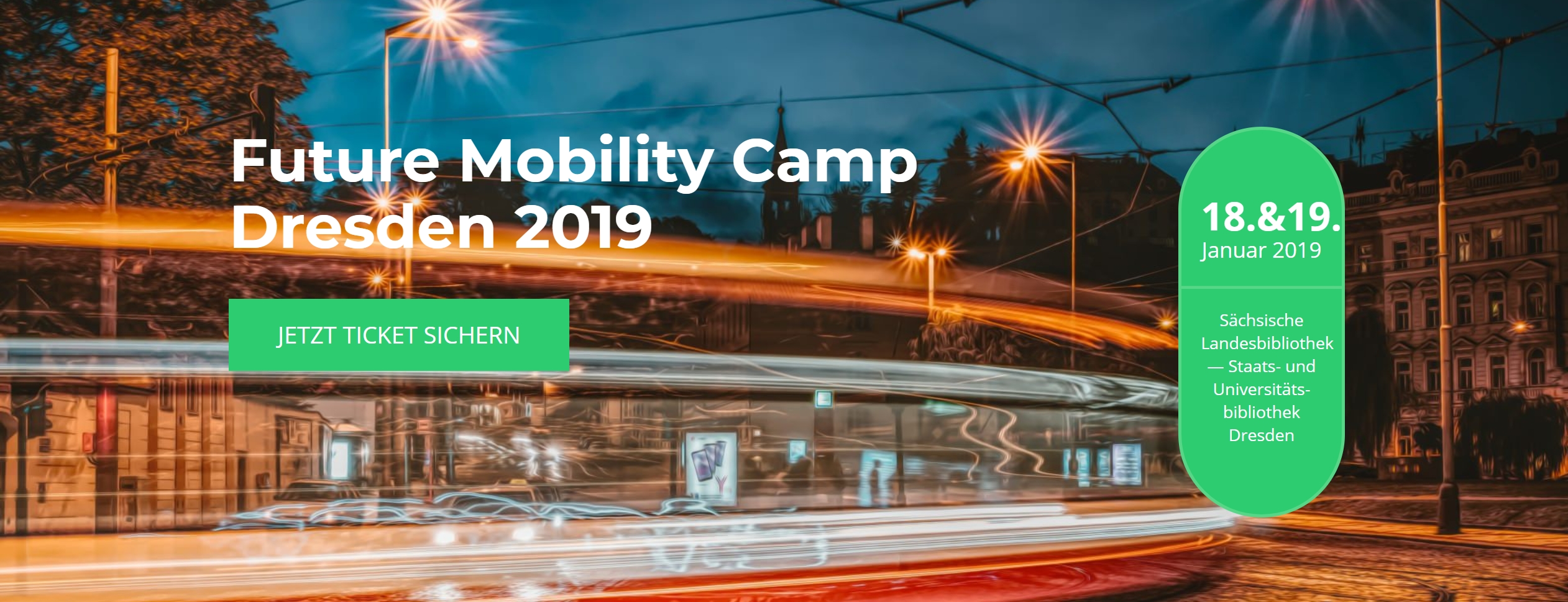 [Jetzt Teilnahme sichern] Future Mobility Camp Dresden 2019 am 18. und 19. Januar 2019
